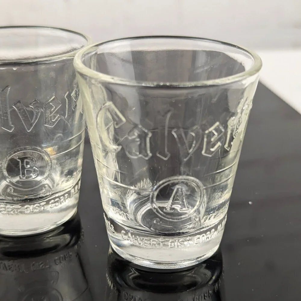Set of 4 Vintage Calvert Whiskey Shot Glasses